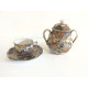 K153 - Japonský porcelán Satsuma – šálek s podšálkem a konvice