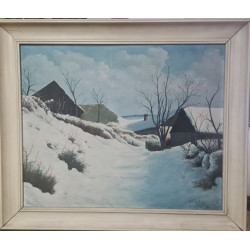 Sk1590 - Obraz Zimní vesnice